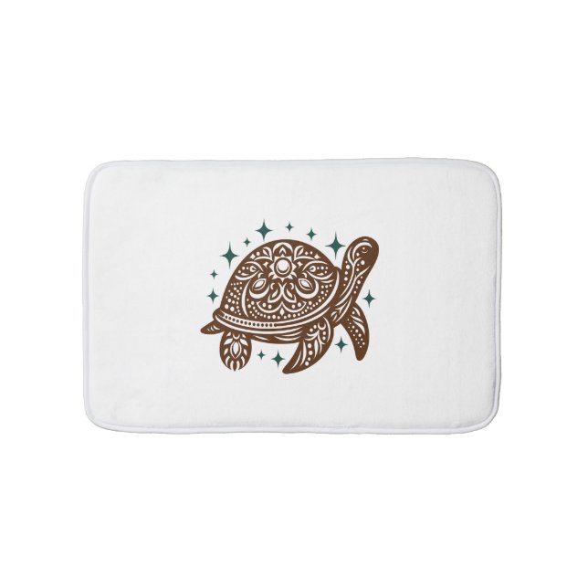 Ornamental Sea Turtle Bath Mat (Front)