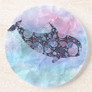 Ornamental Silhouette Whale Coaster