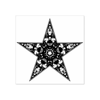 Ornamental Star Rubber Stamp