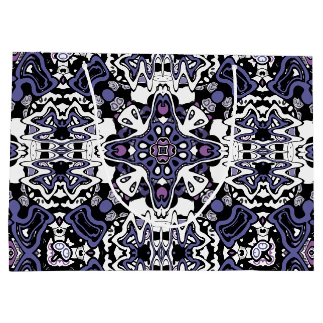 Ornamental style geometric moroccan kaliedoscope  large gift bag (Back)