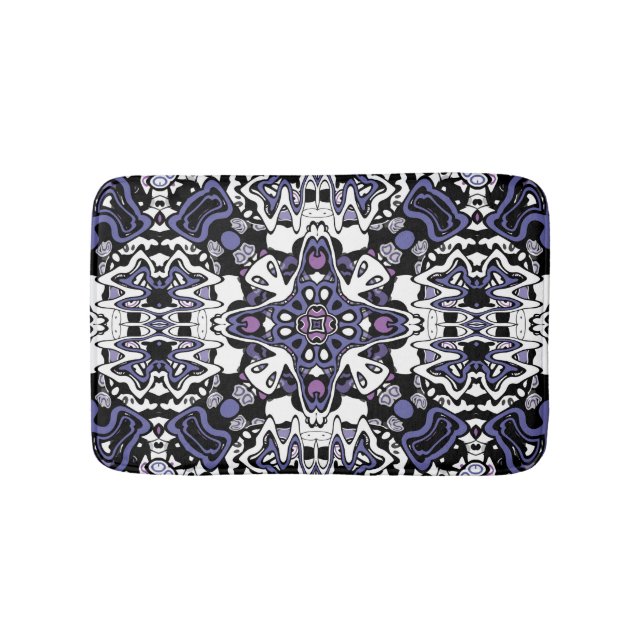 Ornamental style geometric moroccan kaliedoscope m bath mat (Front)
