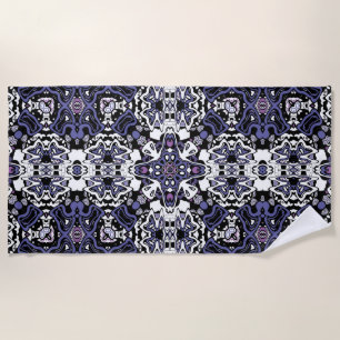 Ornamental style geometric moroccan kaliedoscope m beach towel