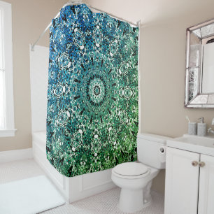 Ornamental style geometric moroccan kaliedoscope m shower curtain