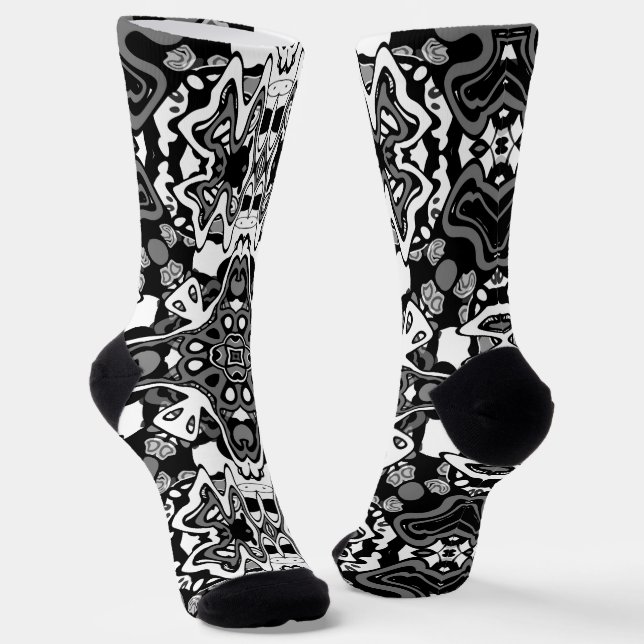 Ornamental style geometric moroccan kaliedoscope m socks (Angled)