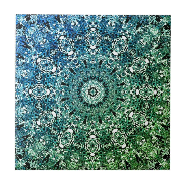 Ornamental style geometric moroccan kaliedoscope m tile (Front)