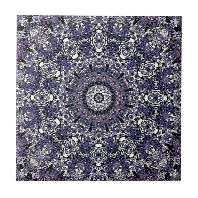 Ornamental style geometric moroccan kaliedoscope m tile (Front)