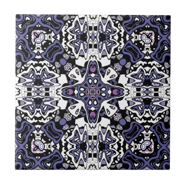 Ornamental style geometric moroccan kaliedoscope m tile (Front)
