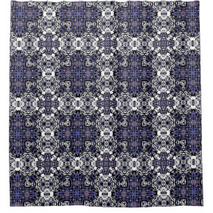 Ornamental style geometric moroccan kaliedoscope shower curtain