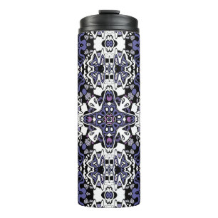 Ornamental style geometric moroccan kaliedoscope  thermal tumbler