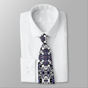 Ornamental style geometric moroccan kaliedoscope tie