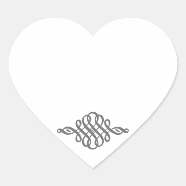 Ornamental Swash Heart Sticker (Front)