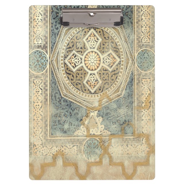 Ornamental Tapestry with Ornate Geometric Design Clipboard (Front)