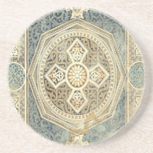 Ornamental Tapestry with Ornate Geometric Design Coaster