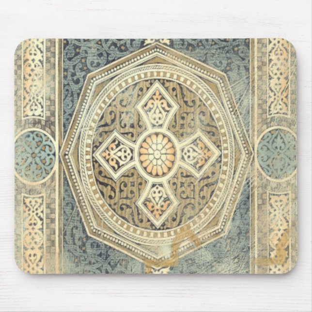 Ornamental Tapestry with Ornate Geometric Design Mouse Pad (Front)