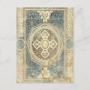 Ornamental Tapestry with Ornate Geometric Design Postcard