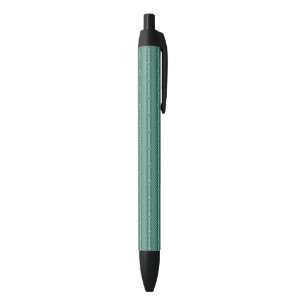 Ornamental Teal Pattern Black Ink Pen