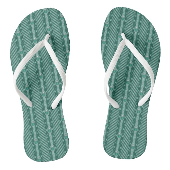 Ornamental Teal Pattern Jandals (Footbed)