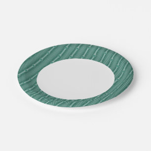 Ornamental Teal Pattern Paper Plate