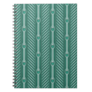 Ornamental Teal Pattern Spiral Notebook