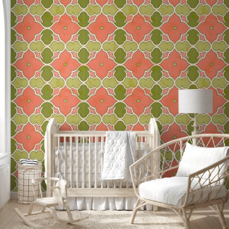 Ornamental Tile Blossom Wallpaper