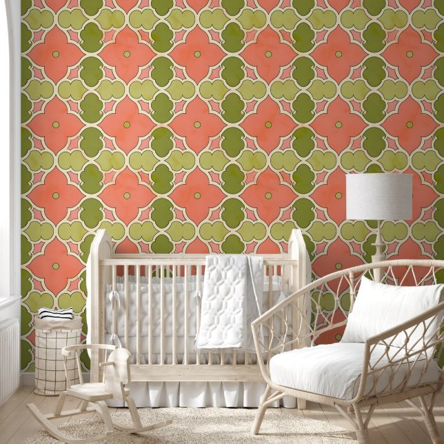 Ornamental Tile Blossom Wallpaper (Kids)