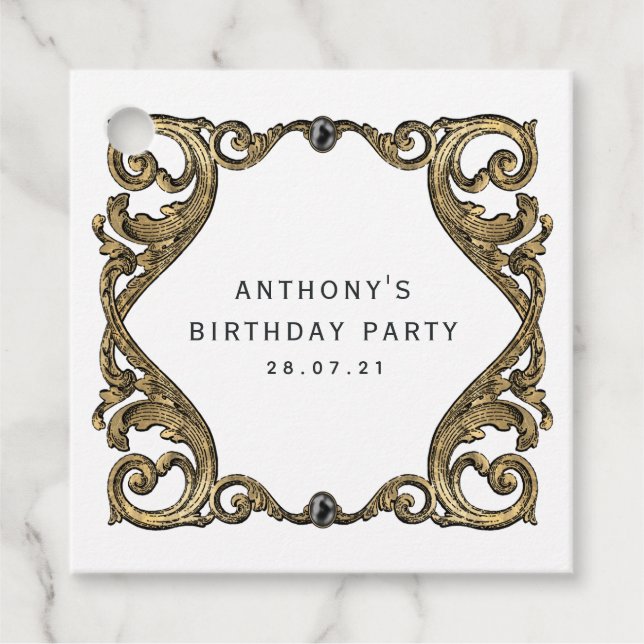 Ornamental Vintage Gothic Favour Tags (Front)