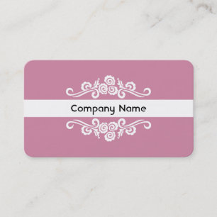 Ornamental - White on Cashmere Rose Business Card