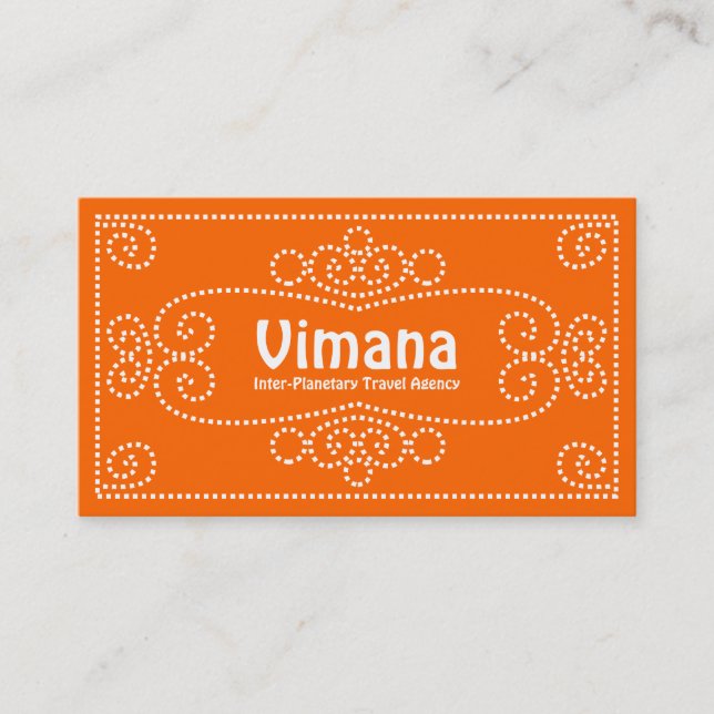 Ornamental - White on Orange Business Card (Front)