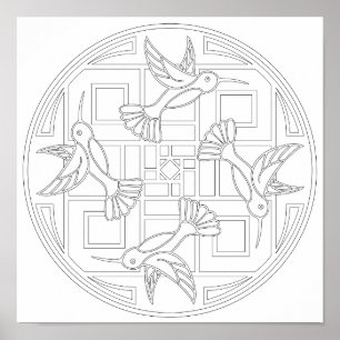 OrnaMENTALs #0021 Hummingbird Colour Your Own Poster