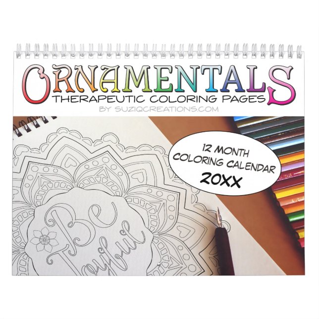 OrnaMENTALs 12-Month Therapeutic Colouring Pages Calendar (Cover)