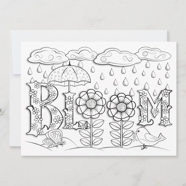 OrnaMENTALs Bloom Flowers and Rain Colour Your Own (Front)