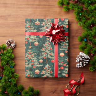 Ornamented Christmas wrapping paper