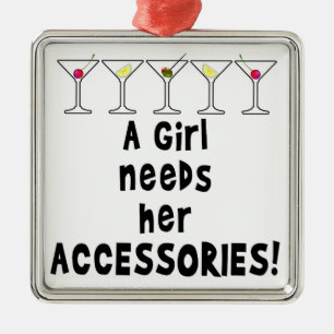 ORNAMENTS, A GIRL NEEDS HER ACCESSORIES METAL TREE DECORATION