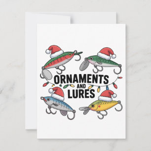 Ornaments and Lures Funny Christmas Santa Fishing Thank You Card