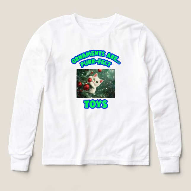 Ornaments Are Purr-fect Toys Kids’ Cat Christmas (Design Front)