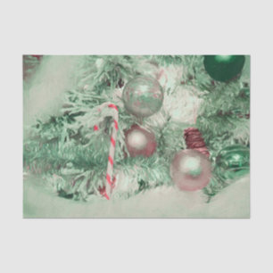 Ornaments Christmas Green Pink Holiday Tree Tissue Paper