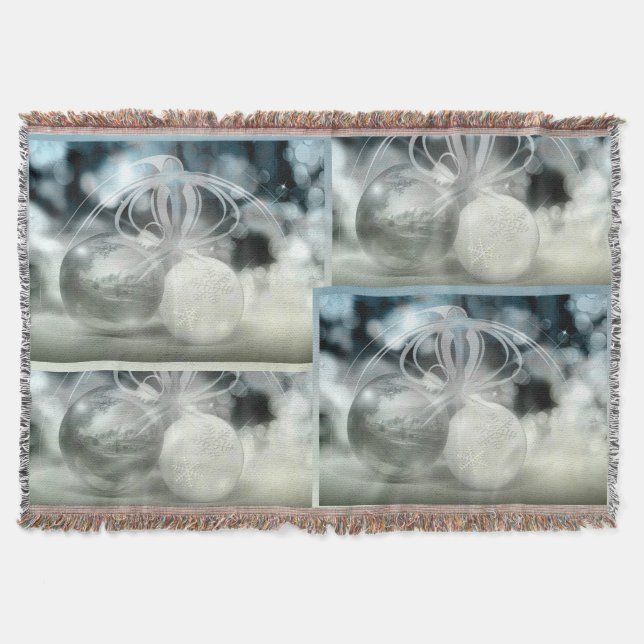 Ornaments Christmas Holiday Blanket Throw (Front)