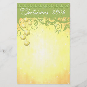 Ornaments & Christmas Trees in a Row Stationery