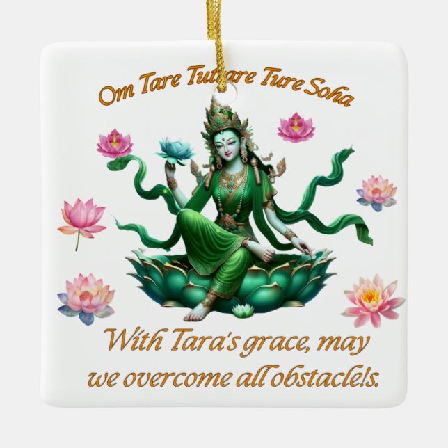 Ornaments/Green Tara Ceramic Ornament (Front)