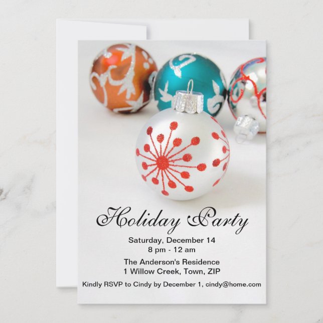 Ornaments Holiday Party Invitation (Front)