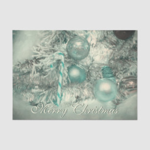 Ornaments Merry Christmas Tree Green Watercolor Tissue Paper