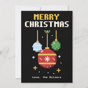 Ornaments Pixel Art Christmas Card