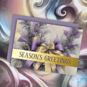 Ornaments Satin Ribbon Evergreen Lavender Gold