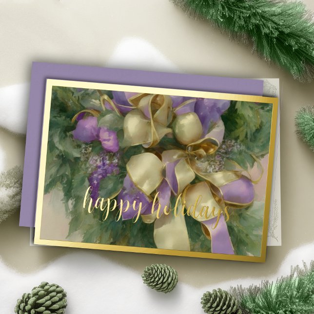 Ornaments Satin Ribbon Evergreen Lavender Gold (Creator Uploaded)