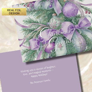 Ornaments Satin Ribbon Evergreen Purple Green