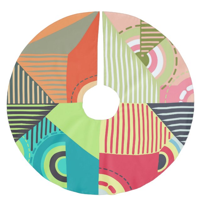 Ornaments Set: Background Design Elements. Brushed Polyester Tree Skirt (Front)
