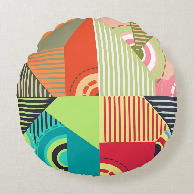 Ornaments Set: Background Design Elements. Round Cushion (Front)