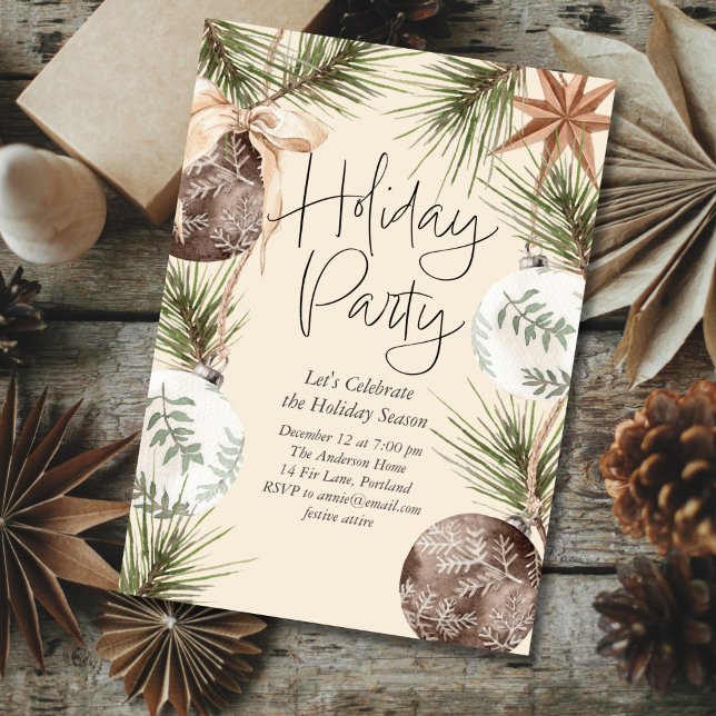 Ornaments Surround Holiday Party Card (Creator Uploaded)