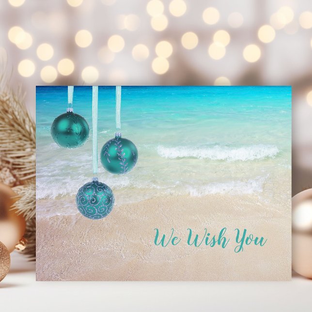 Ornaments Tropical Beach Christmas Postcard (Creator Uploaded)