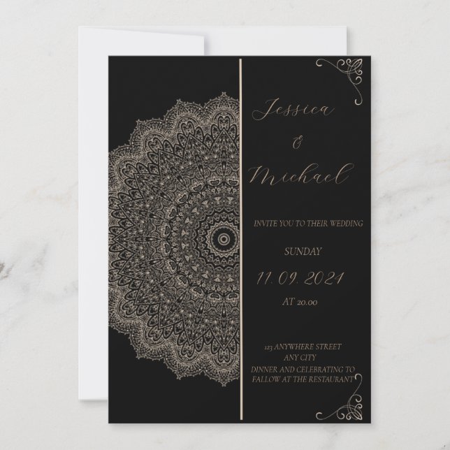 Ornaments Wedding invitation  (Front)